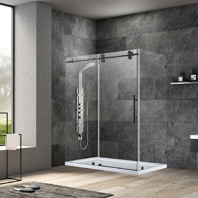 Villena Rectangle Single Sliding Frameless Shower Enclosure