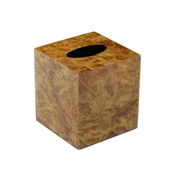 Walnut Burl Inlay Lacquer Tissue Box