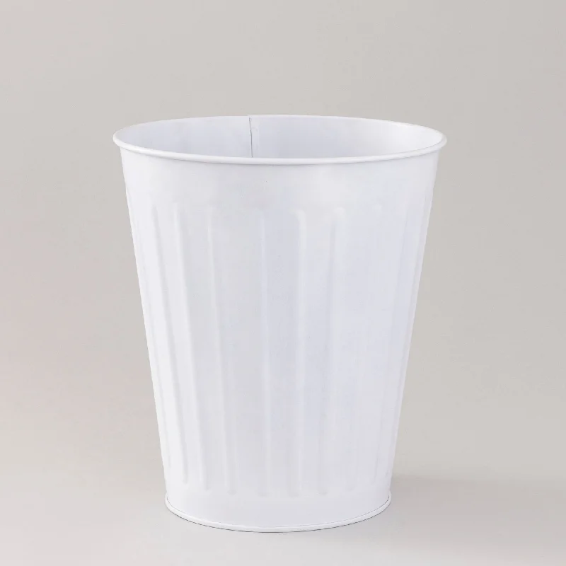 White Round gold waste bin