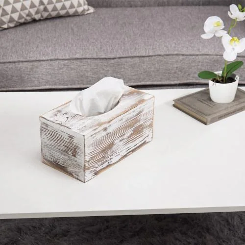 Whitewashed Tissue Box Cover, Rectangular