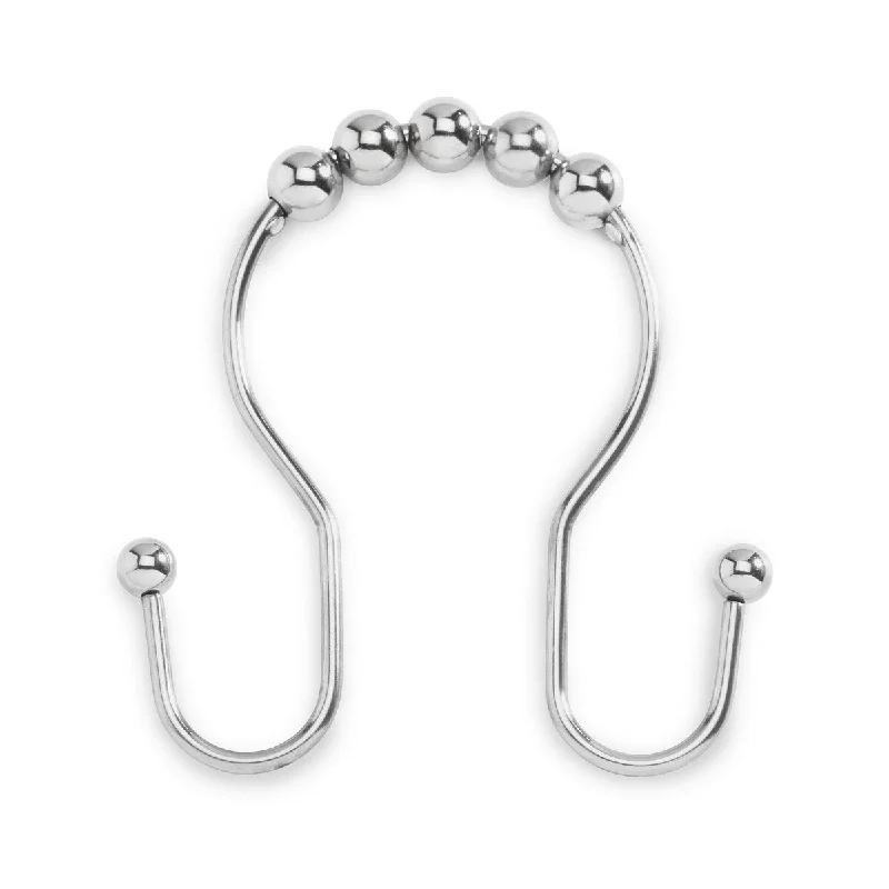 Whitmor Rust Proof Stainless Steel Double Side Shower Hooks, Set of 12 - Silver