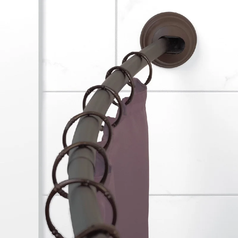 Zenna Home Oil Rubbed Bronze Adjustable Curved Tension Shower Rod - Oil Rubbed Bronze